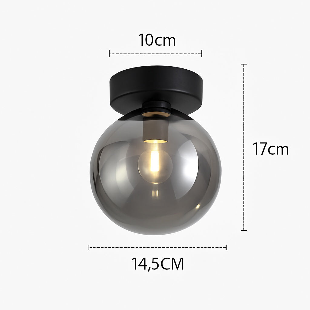 Plafonnier led en verre au design moderne - rendu dans un salon