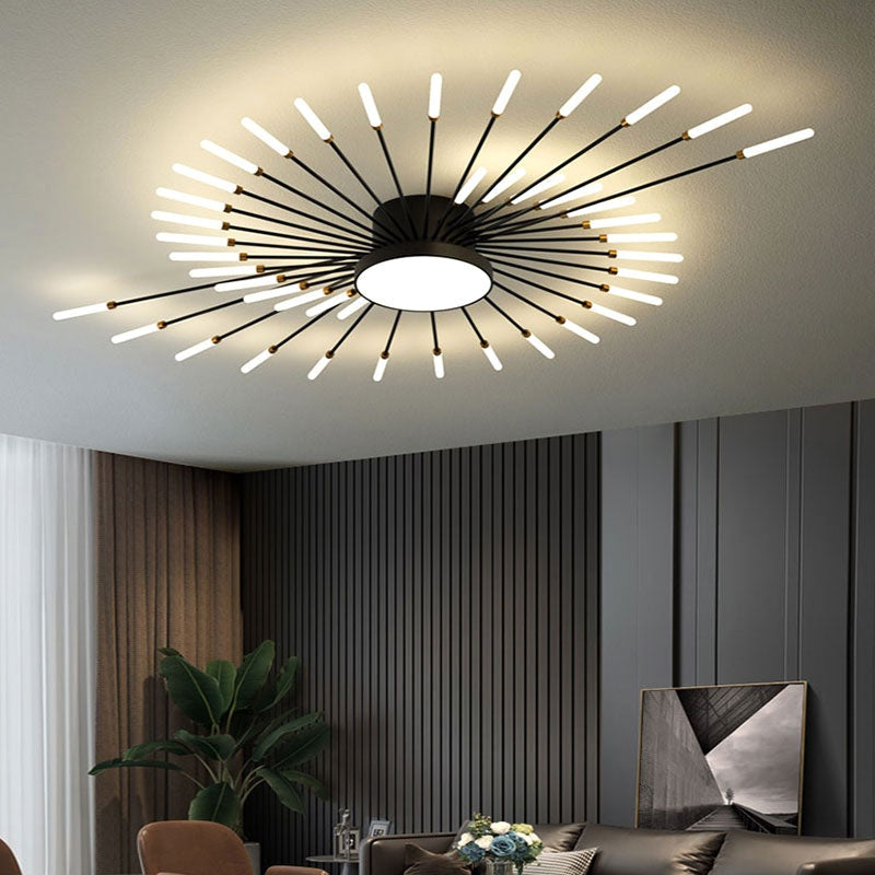 Plafonnier Moderne Style Étoile avec Ampoules LED - vue de profil
