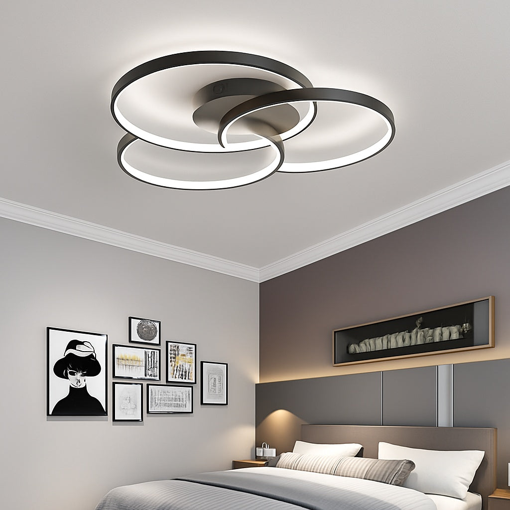 Plafonnier design led rosace trois cercles bwart - détail du design