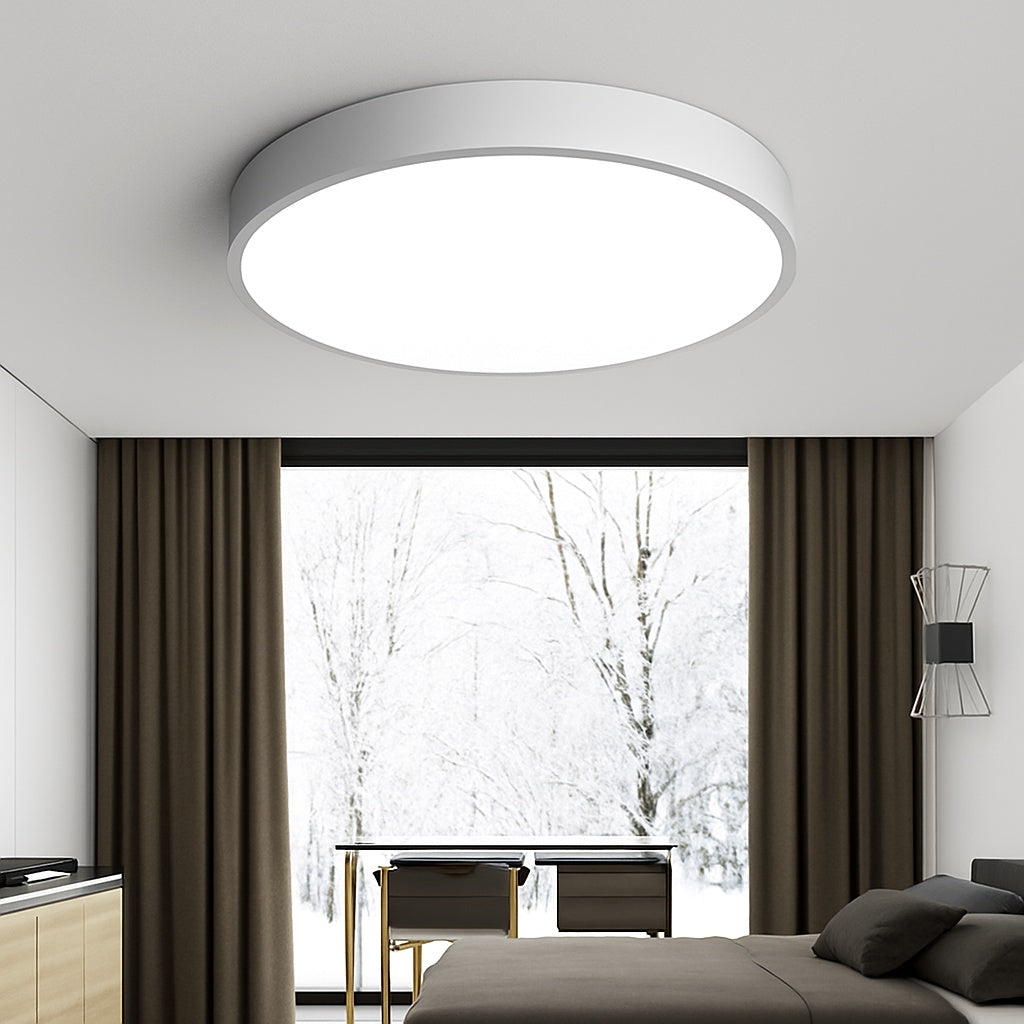 Plafonnier led design arrondi et plat (plusieurs tailles) - vue rapprochée