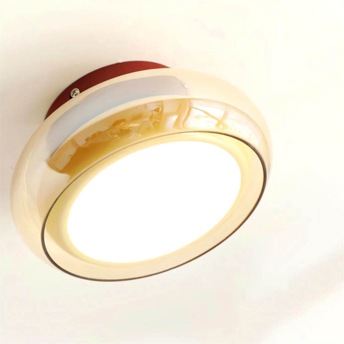 Plafonnier Industriel en Verre Design Moderne - vue rapprochée