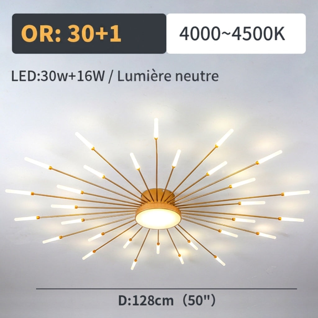 Plafonnier Moderne Style Étoile avec Ampoules LED - installation au plafond