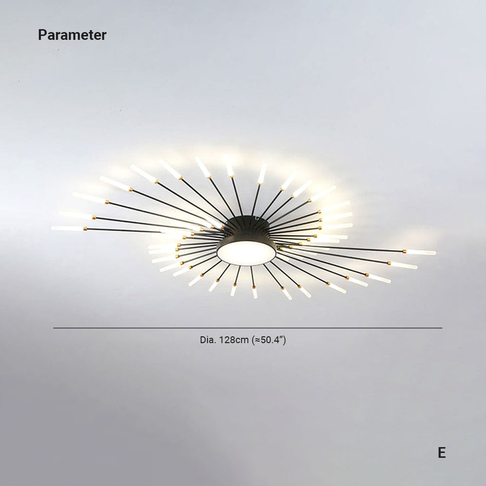Plafonnier Moderne Style Étoile avec Ampoules LED - éclairage allumé
