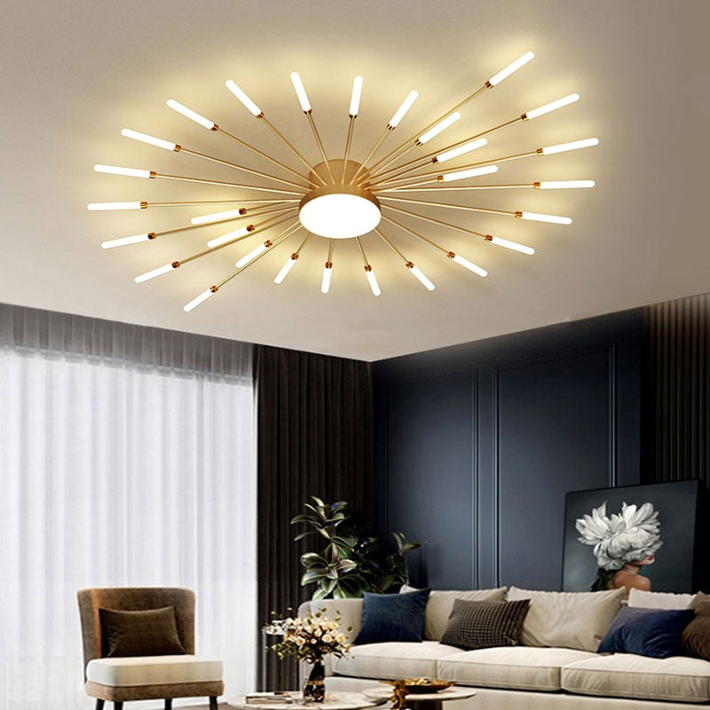 Plafonnier Moderne Style Étoile avec Ampoules LED - gros plan texture