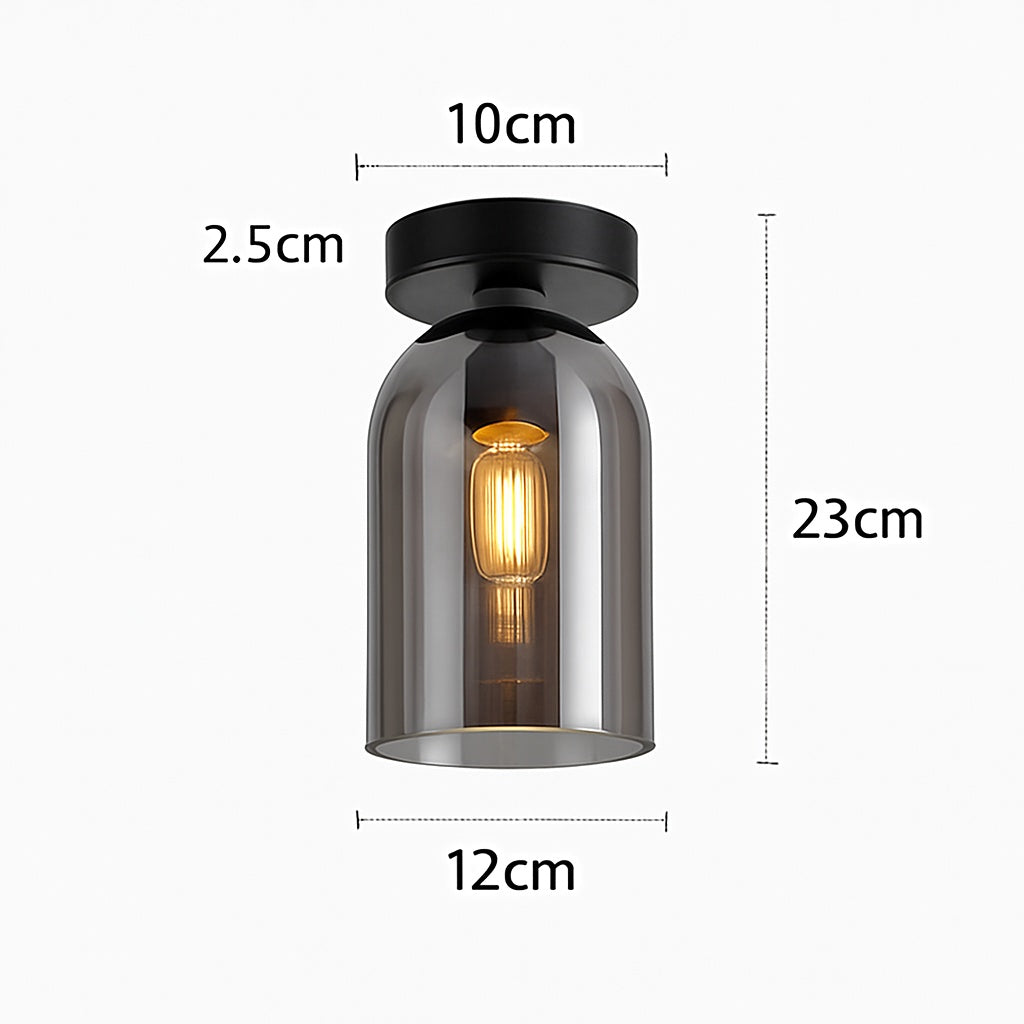 Plafonnier led en verre au design moderne - vue du dessous