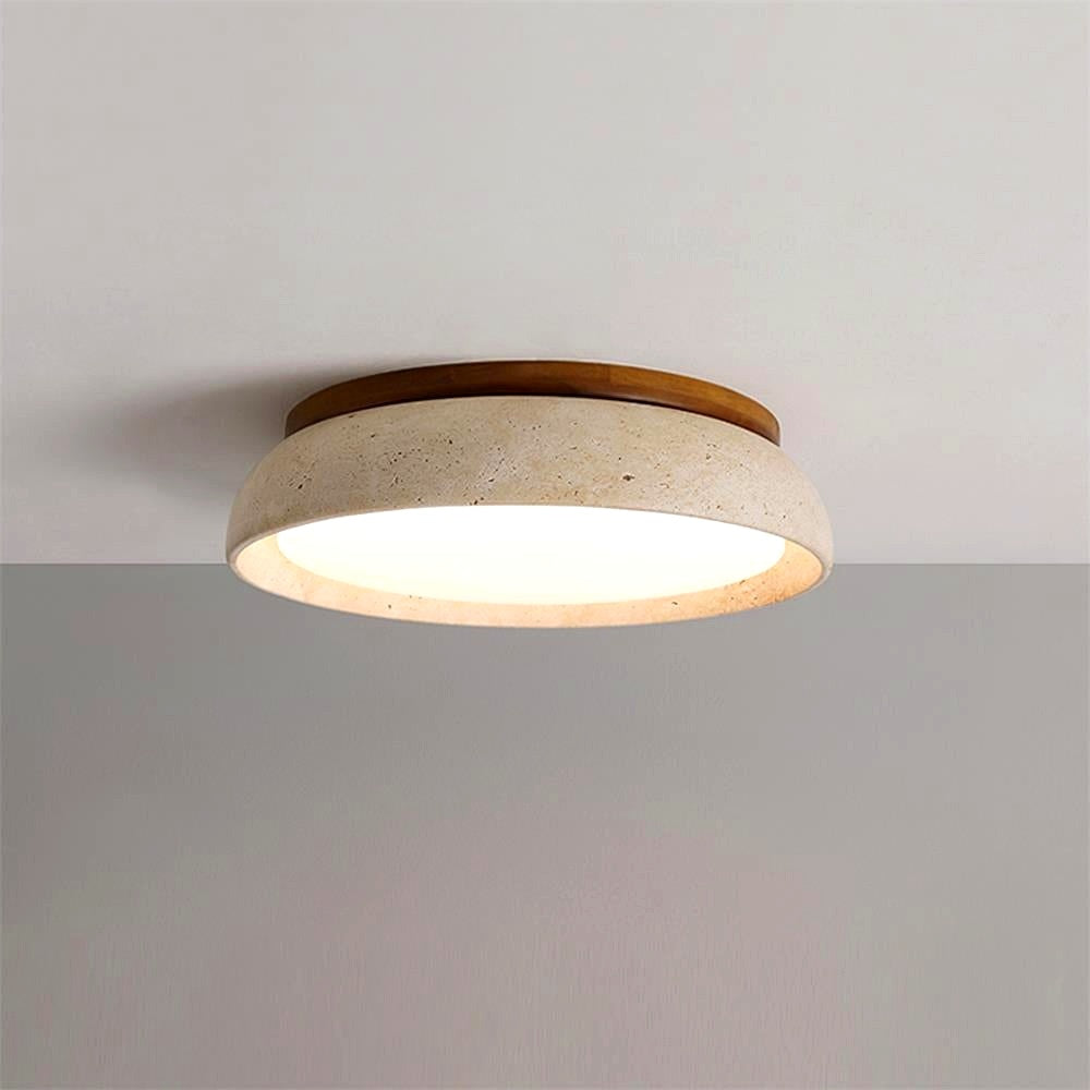 Plafonnier en Pierre Travertin Moderne Beige Métal Chambre - dimensions et tailles