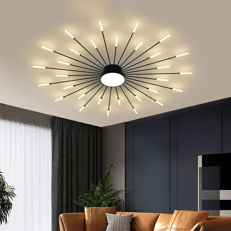 Plafonnier Moderne Style Étoile avec Ampoules LED - vue en situation