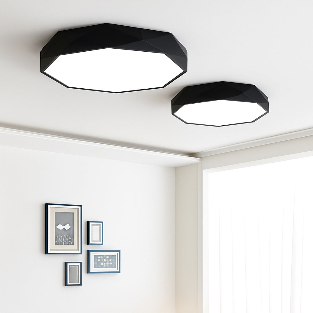 Plafonnier led octogone coloré très fin balcony - vue de face