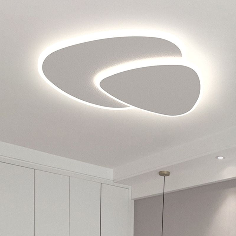 Plafonnier LED Moderne Formes Abstraites Blanc - vue en situation