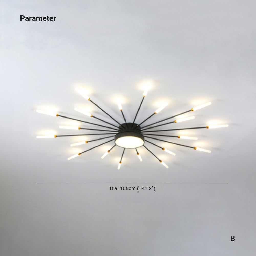 Plafonnier Moderne Style Étoile avec Ampoules LED - détail du design