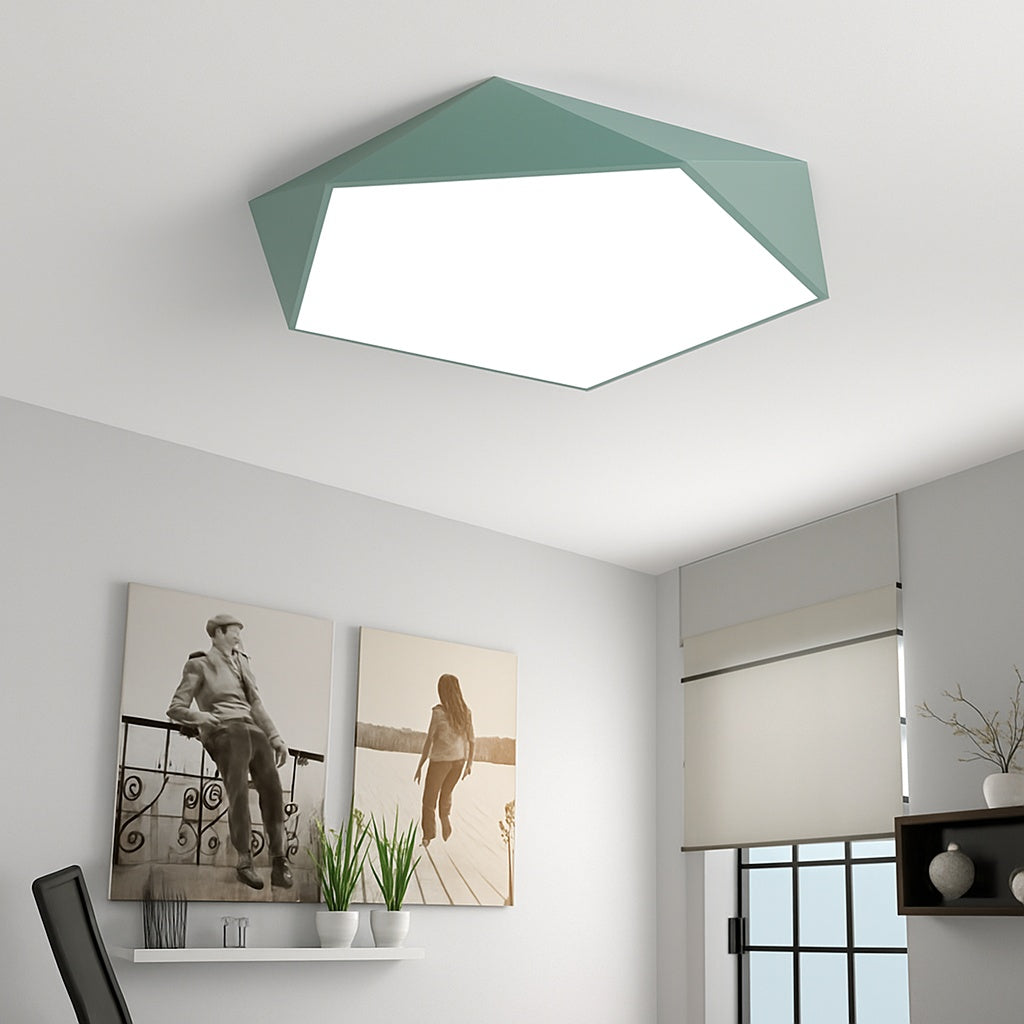 Plafonnier design led géométrique de couleur - détail du design