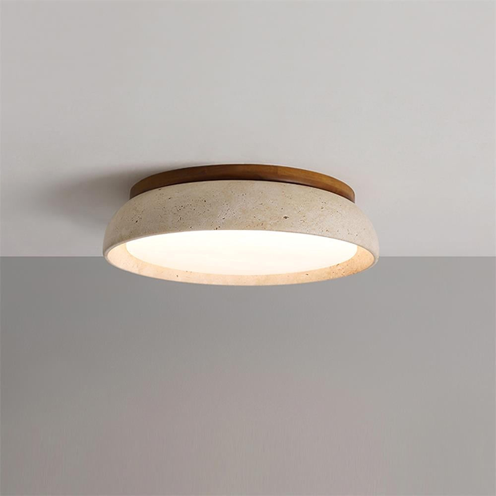 Plafonnier en Pierre Travertin Moderne Beige Métal Chambre