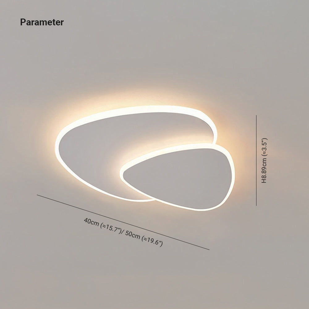 Plafonnier LED Moderne Formes Abstraites Blanc - détail du design