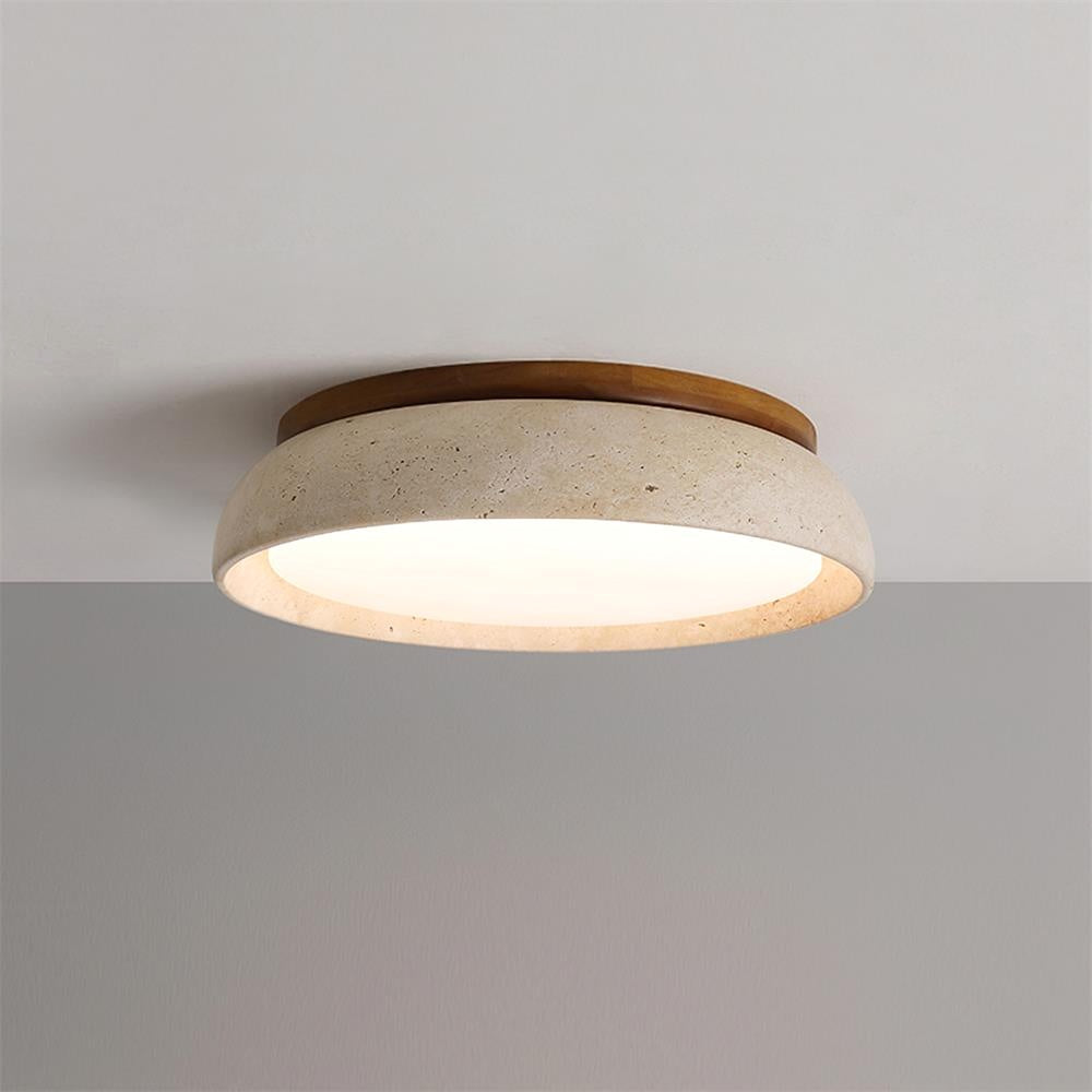 Plafonnier en Pierre Travertin Moderne Beige Métal Chambre