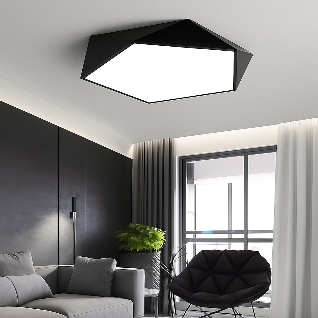Plafonnier design led géométrique de couleur - vue en situation