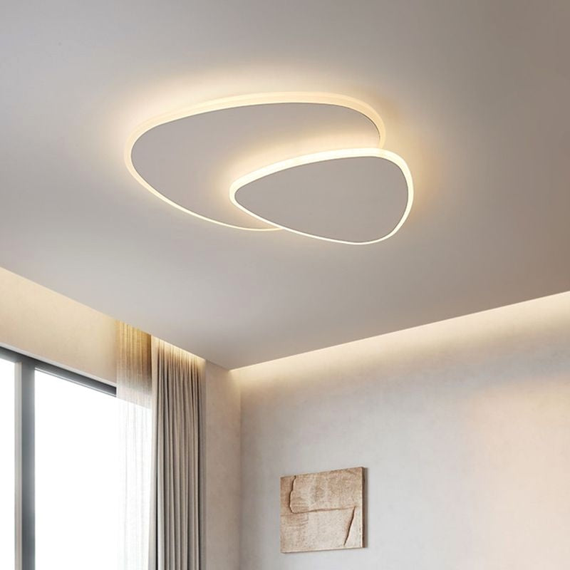 Plafonnier LED Moderne Formes Abstraites Blanc - vue de face