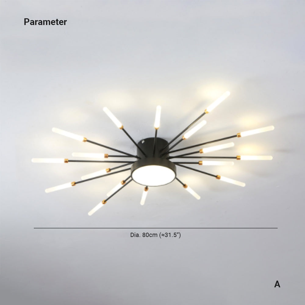 Plafonnier Moderne Style Étoile avec Ampoules LED - dimensions et tailles