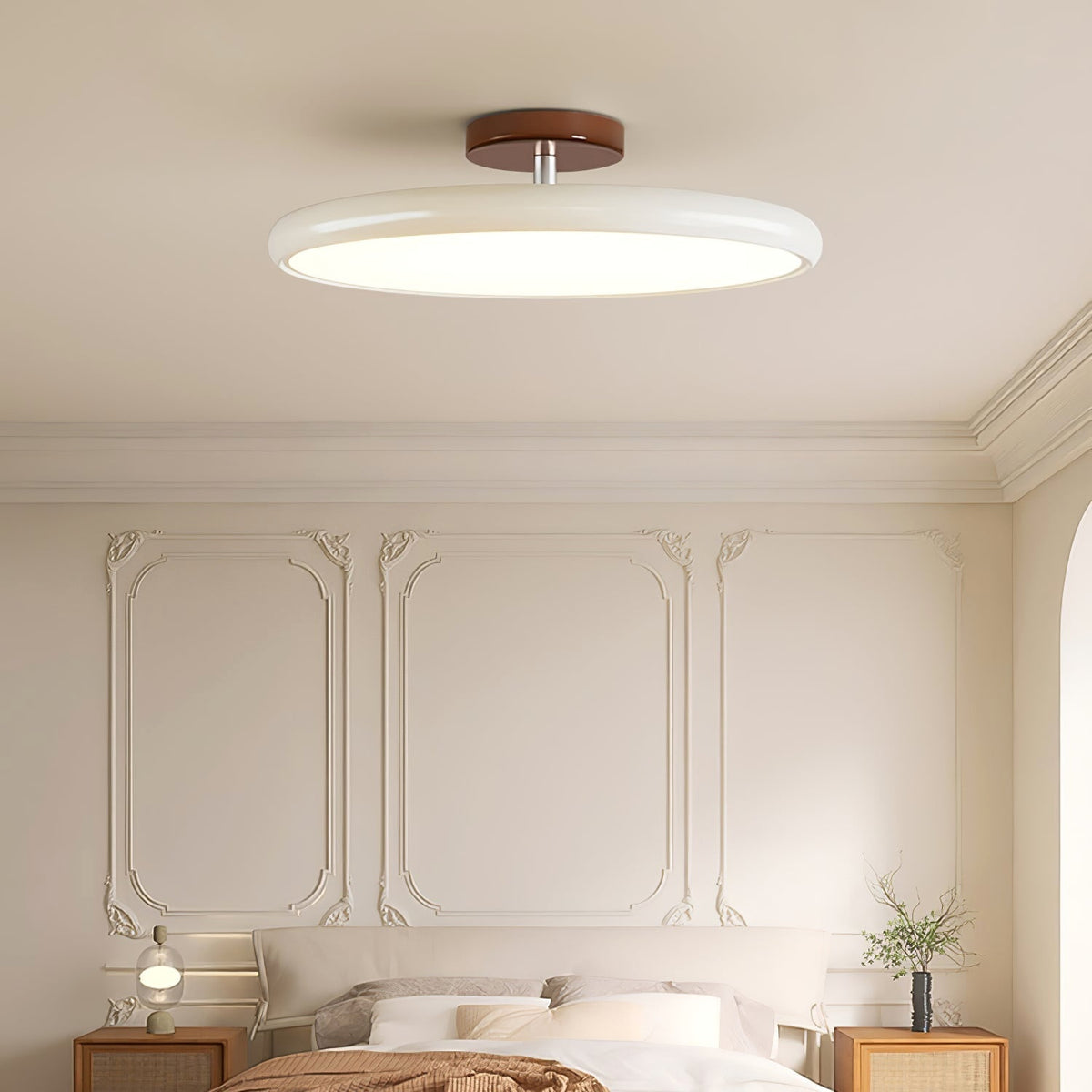 Plafonnier Orientable Design Moderne avec Éclairage Doux pour Salon - vue du dessous