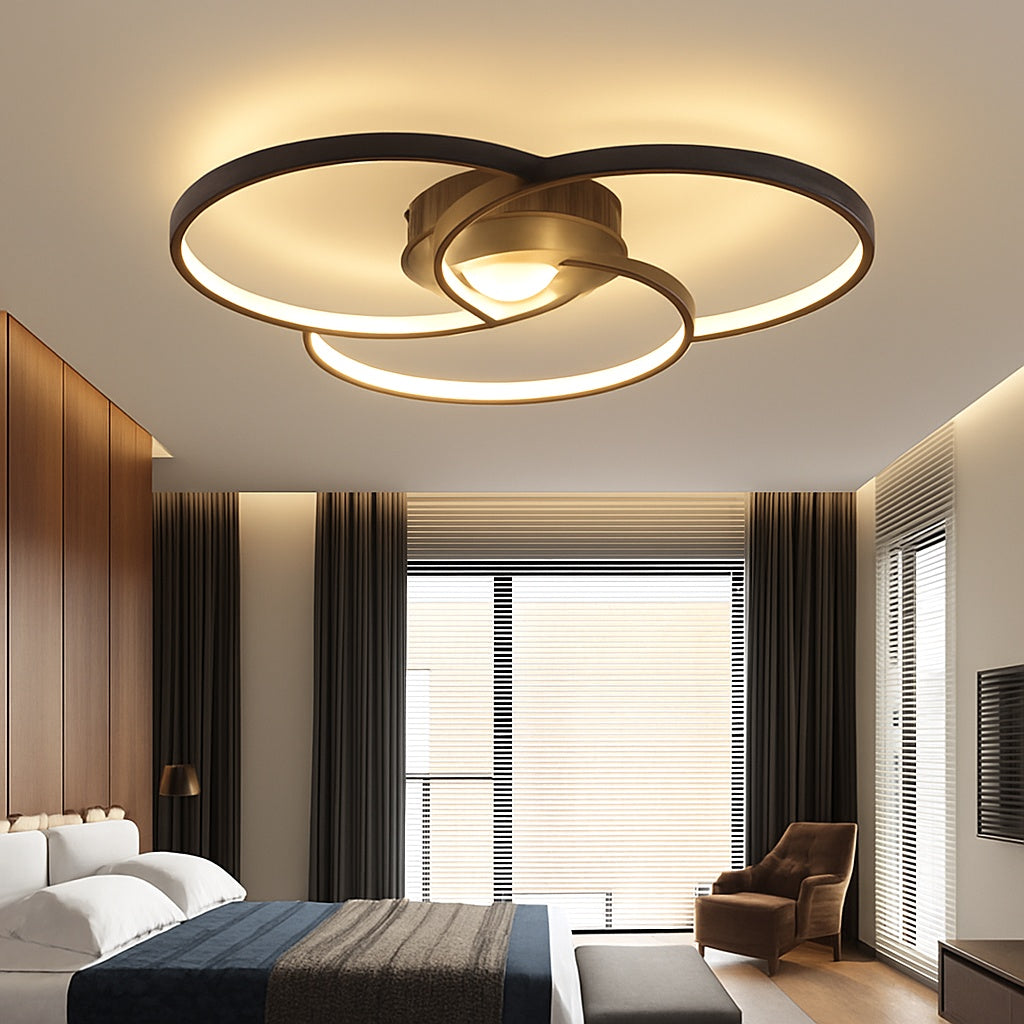 Plafonnier design led rosace trois cercles bwart - vue de face