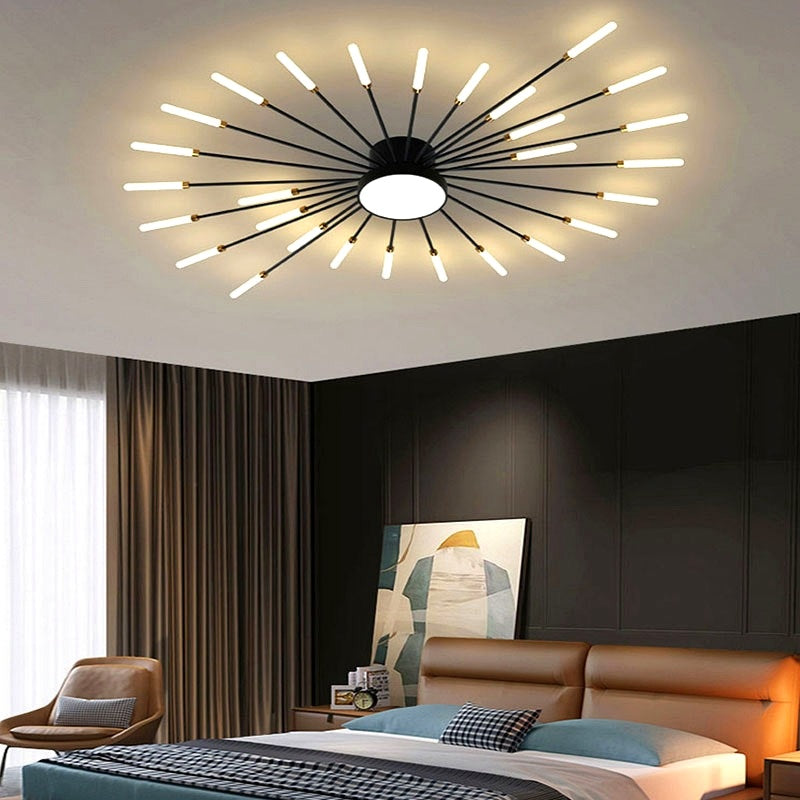 Plafonnier Moderne Style Étoile avec Ampoules LED - rendu dans une cuisine