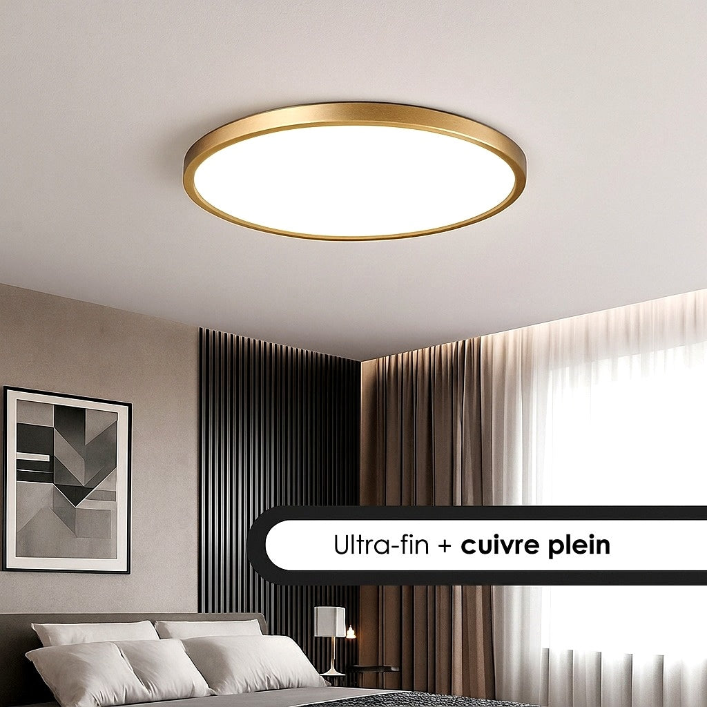 Plafonnier tout en cuivre fin en cuivre - ambiance intérieure