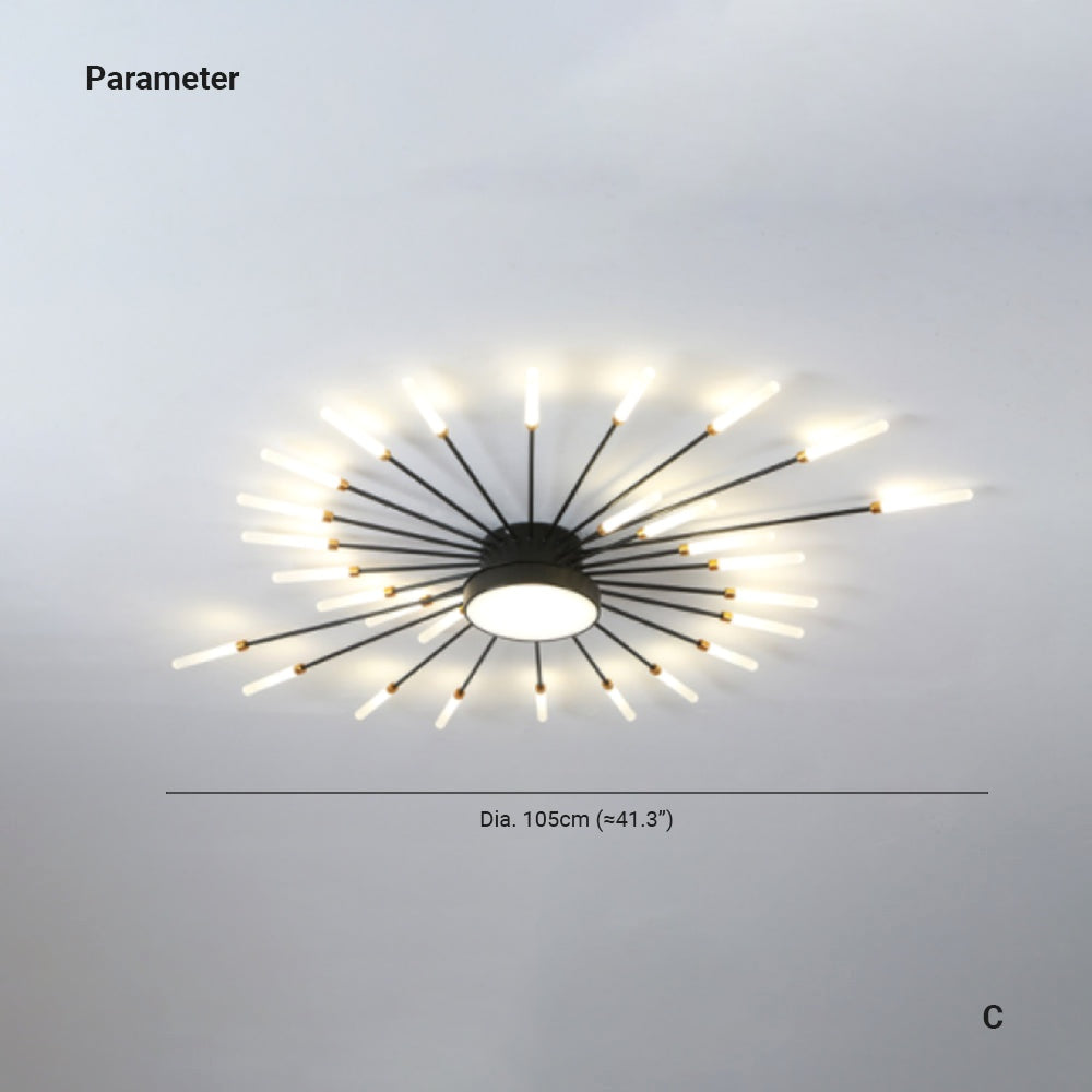 Plafonnier Moderne Style Étoile avec Ampoules LED - vue rapprochée