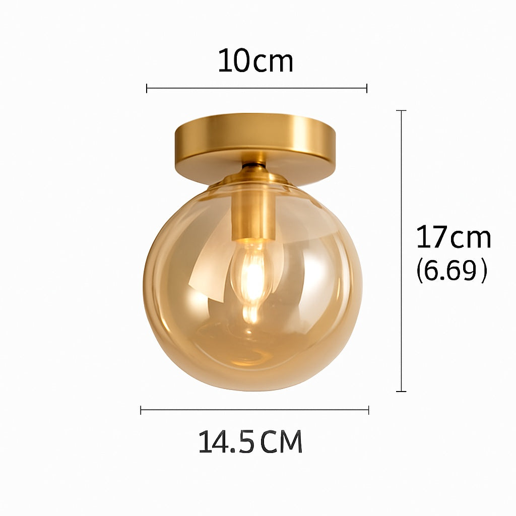 Plafonnier led en verre au design moderne - vue de profil