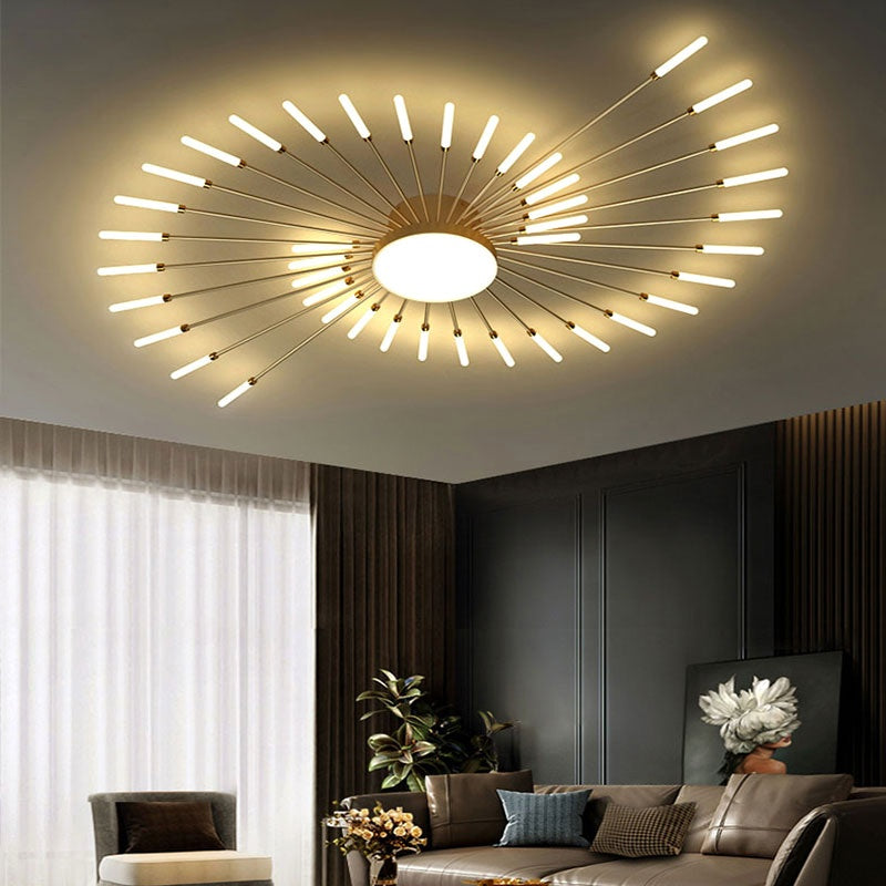 Plafonnier Moderne Style Étoile avec Ampoules LED - rendu lumière chaude