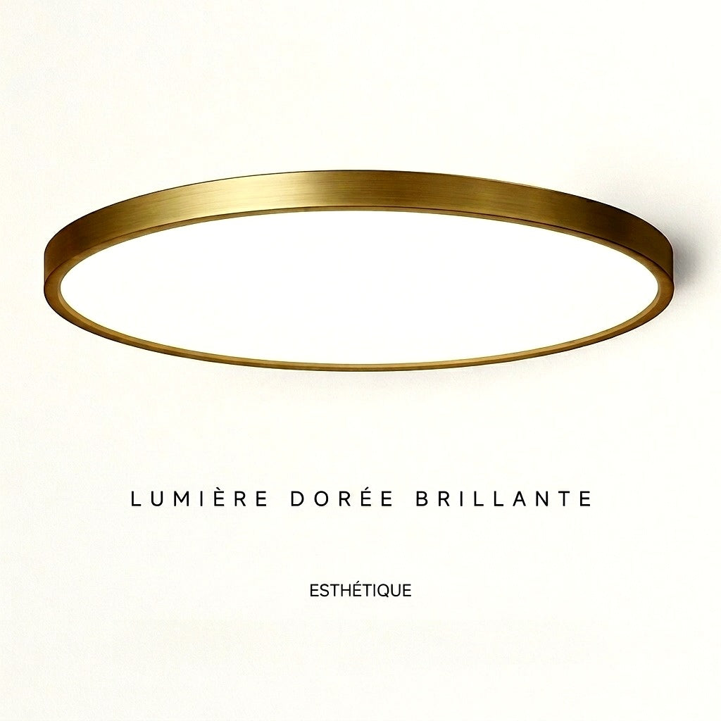 Plafonnier tout en cuivre fin en cuivre - détail du design