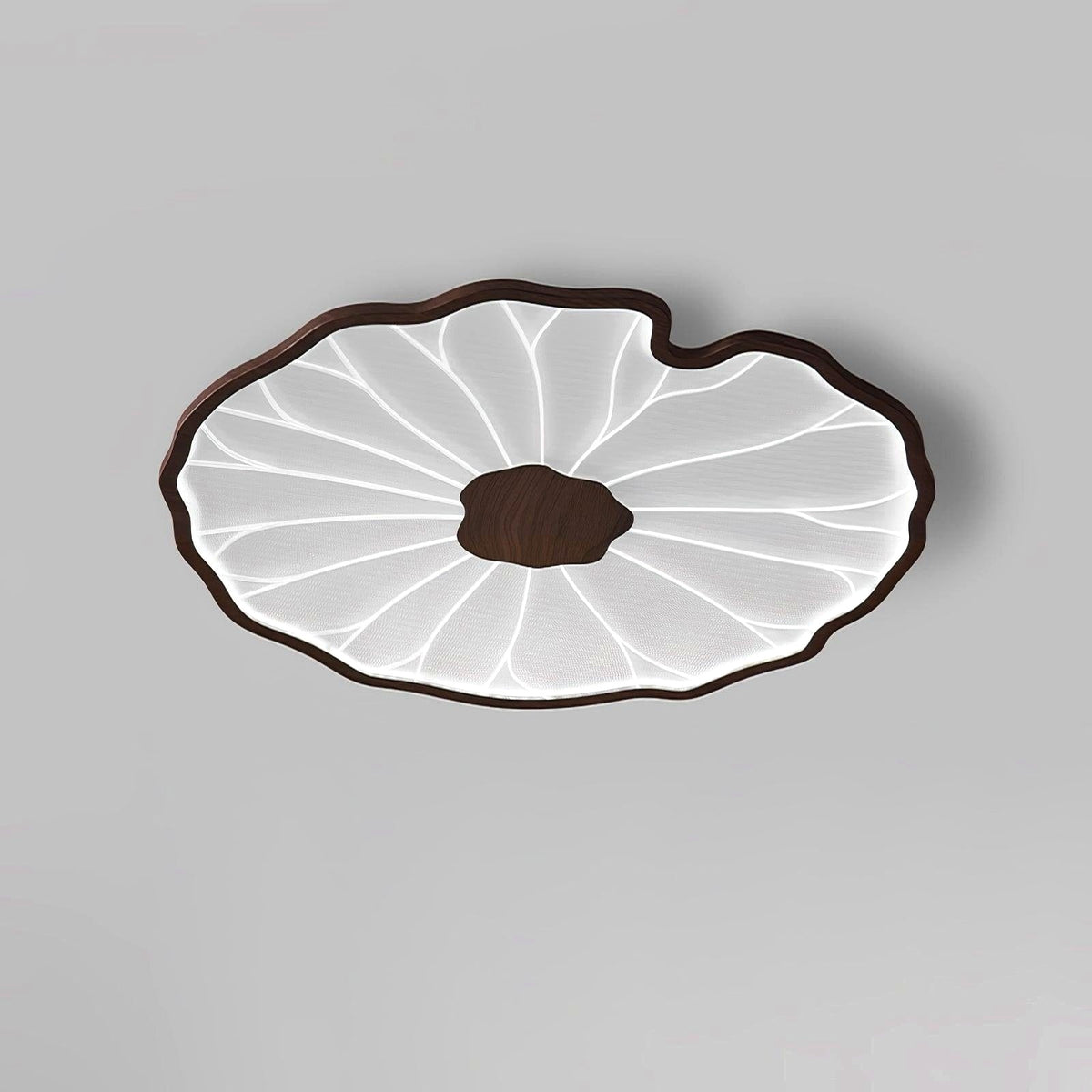 Plafonnier en Forme de Feuille de Lotus, Finition Bois Naturel - Photo 25
