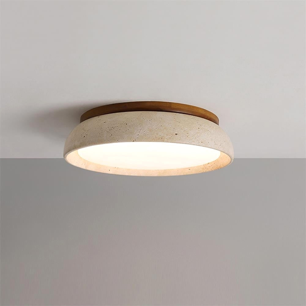 Plafonnier en Pierre Travertin Moderne Beige Métal Chambre