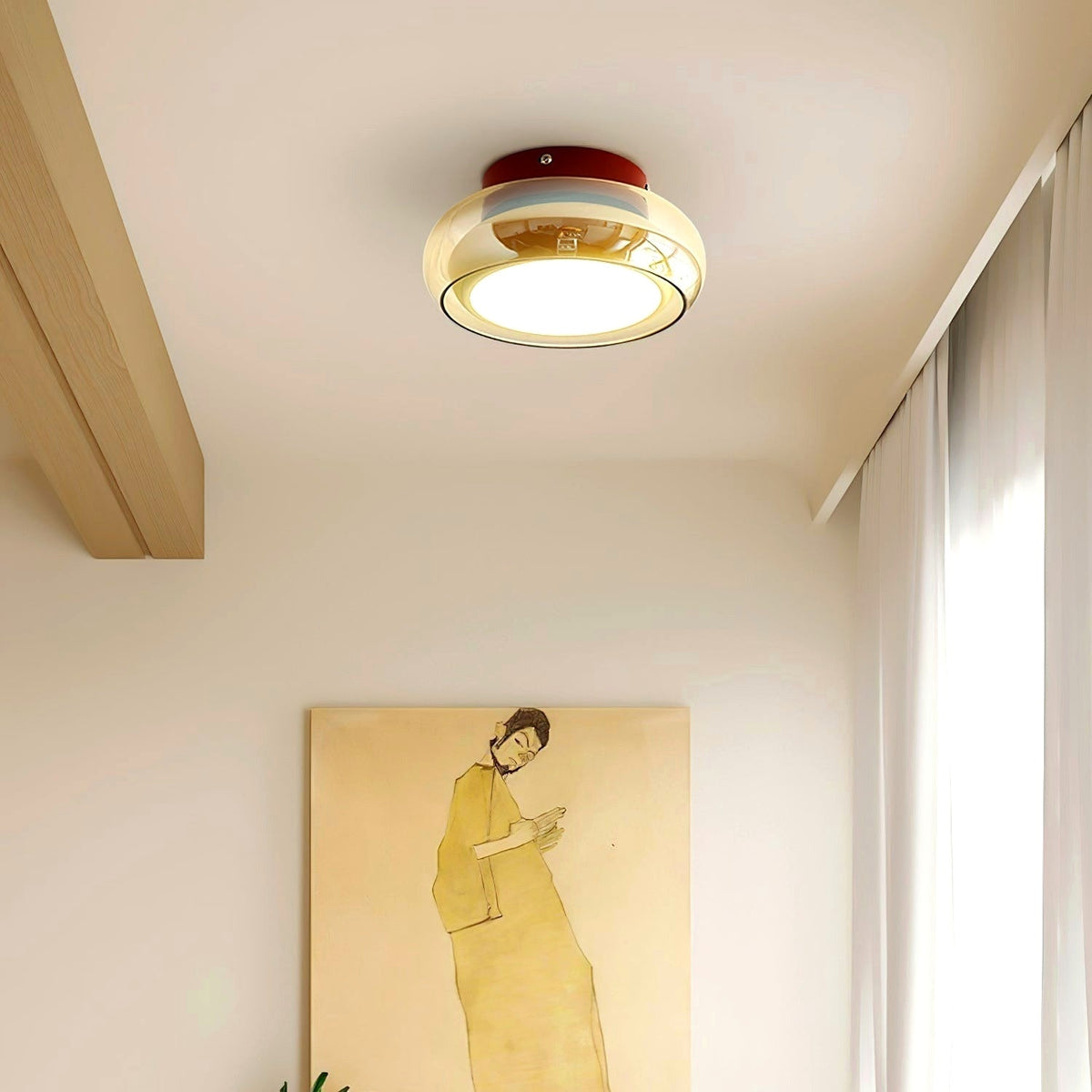 Plafonnier Industriel en Verre Design Moderne - Photo 4